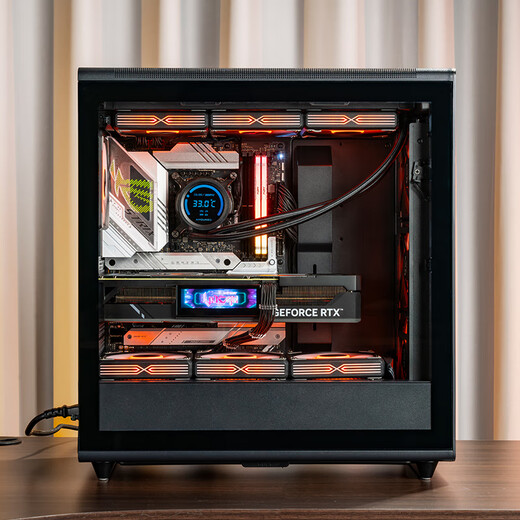 爱国者 扶摇千里 电脑机箱台式机ATX大箱360水冷电竞游戏台式主机箱 黑色 贰号玻璃侧板