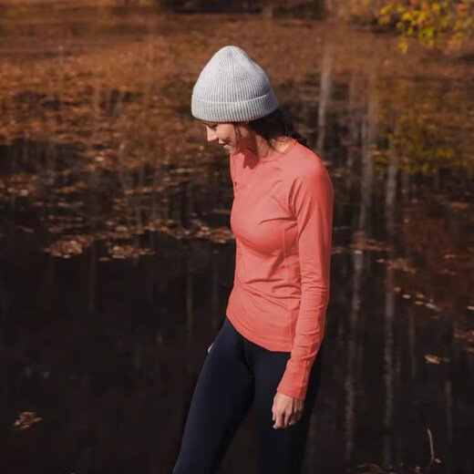 Gray Shell Merino Wool Quick-Drying Clothes Women's Merino Round Neck Long Sleeve T-Shirt Spring and Autumn Outdoor Hiking Victoria Blue 180gsm-17.5 m M(165) Recommended 100-120Jin Jin equals 0.5 kg