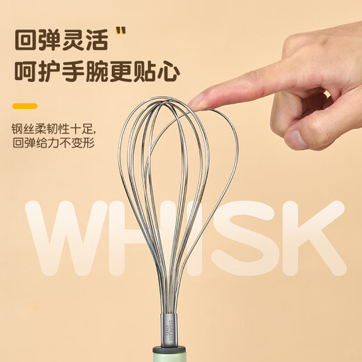 WORTHBUY 304 stainless steel egg beater manual egg beater small stirrer stainless steel whipping cream whip baking tool 304 small egg beater