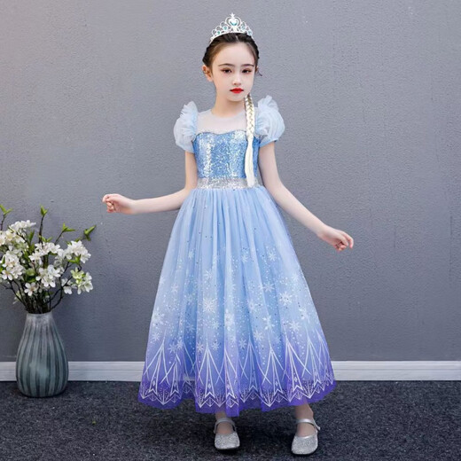 Vinoa Frozen Elsa Princess Dress Summer Children's Birthday Style Dress Girls Elsa Dress Mesh Skirt Main Image 120
