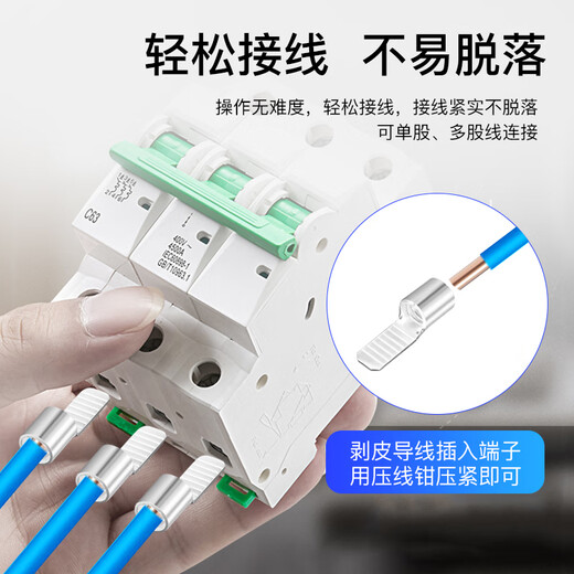 Andatong C45 air switch insert copper cold-pressed terminal block air switch insert C45-10 (100 pieces)