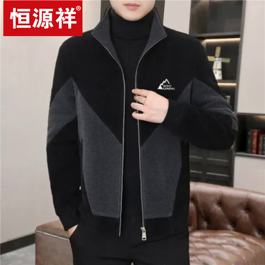 Hengyuanxiang's new spring, autumn and winter woolen jackets for middle-aged men, business casual stand-up collar woolen jackets, men's woolen coats, khaki+velvet++ thick, 71 models, XXS XXL code, recommended 140-155 Jin Jin equals 0.5 kg