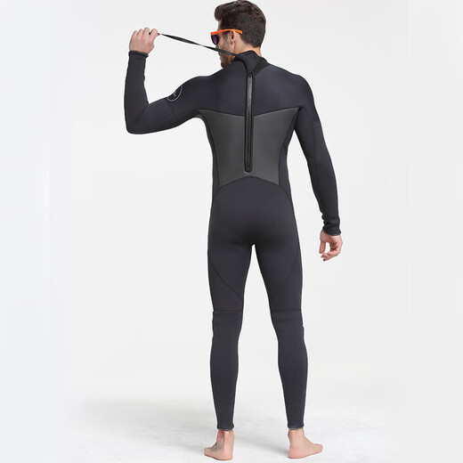 SBART 3MM diving suit one-piece thickened cold-proof and warm winter swimsuit deep diving snorkeling surfing sports fishing suit training suit 1070 men's black 3mm L