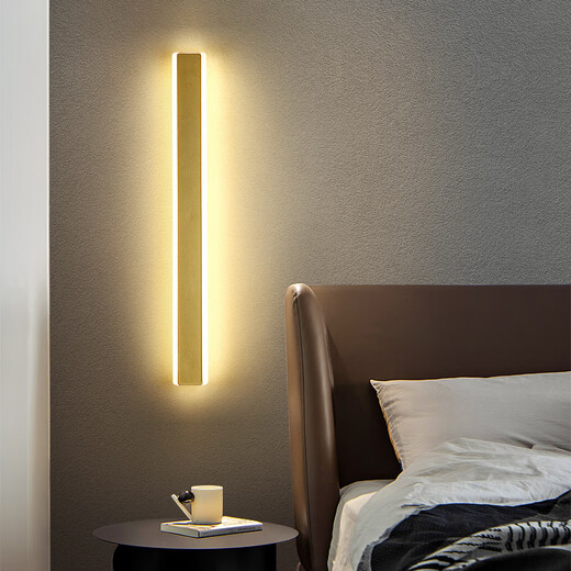 Yilin simple modern minimalist long wall lamp living room bedroom bedside lamp Nordic entrance hall lamp stair lamp white 60cm + three-color dimming
