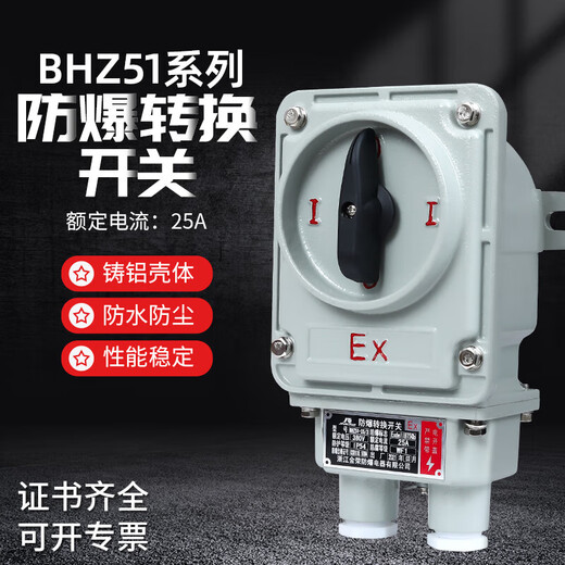 Transfer switch BHZ51-25/3 three-phase switch 25A 220V380V explosion-proof transfer switch BHZ51-25A