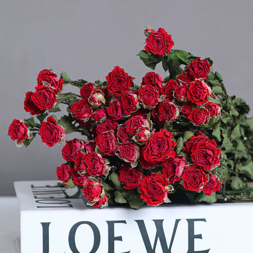 AIMAN Chinese Valentine's Day gift Yunnan multi-head dried rose bouquet rose gift shooting props decoration real flowers 10 pieces of single head treasure and a bouquet with flowers