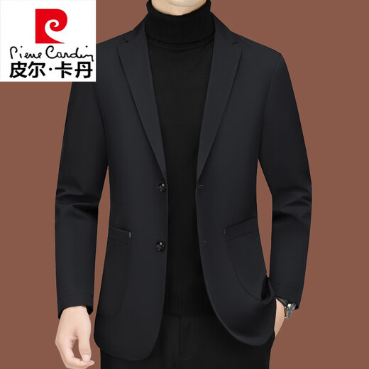 
Pierre cardin casual suit men 2025 new men's suit middle-aged single spring and autumn jacket slim thin top knitted lake blue ZJ9889 170 M
