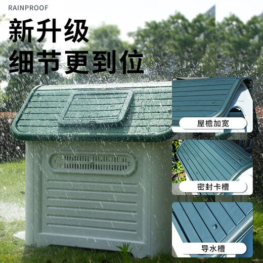 Raft core dog house outdoor insulated outdoor dog kennel dog shed universal for all seasons indoor detachable dog house dog cage weatherproof winter without door *extra large skylight blue (419A)