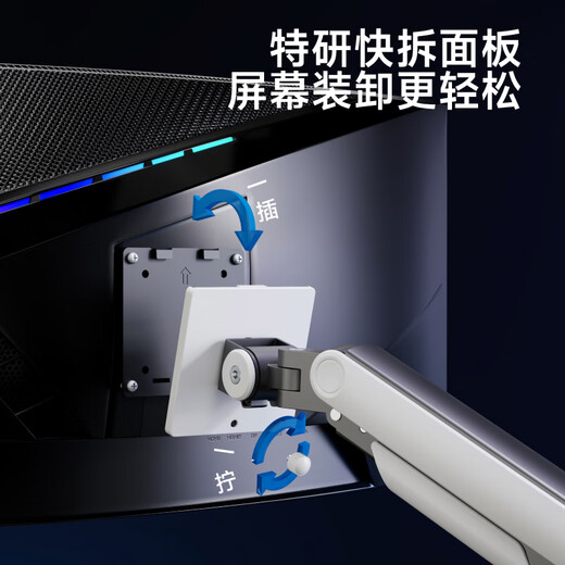 Brateck北弧 显示器支架 机械臂 电脑支架桌面夹式底座 大承重屏幕增高架E590银17-49吋 悬空托臂适配卓威