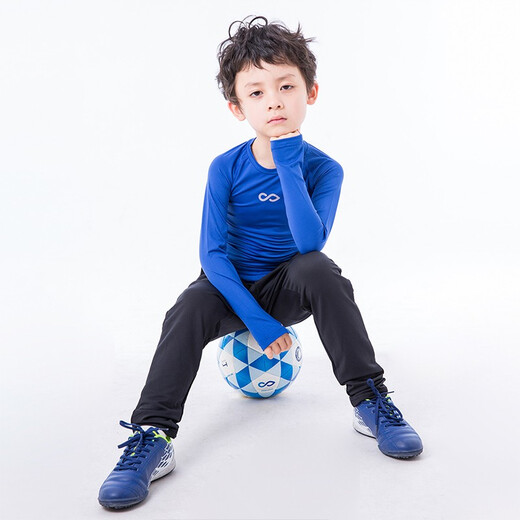 CG CIKERS Children's Male Dragon Vein Warm and Breathable Football Training Running Fitness Sports Tights Top Black M