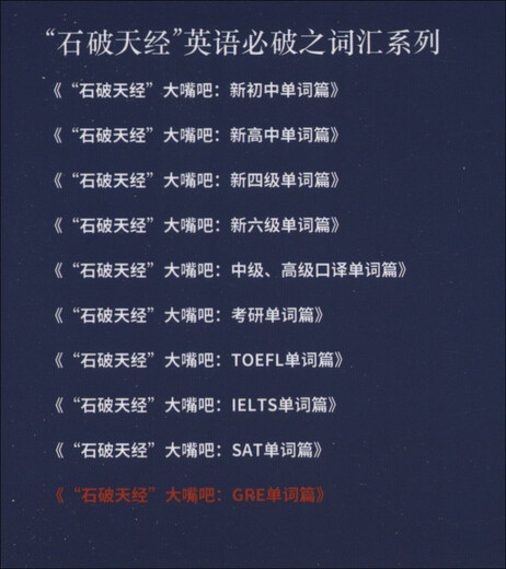 10 % Rabatt auf die gesamte Website Shi Po Tian Jing Big Mouth Bar GRE Vocabulary Chapter Brandneues Original/Rechnung kann ausgestellt werden