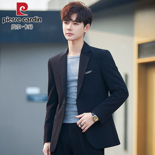Pierre Cardin Men's Casual Suit Jacket Slim and High-Level Korean Style Light Mature Style Business Small Suit Suit Top Single Trendy Green Top XL