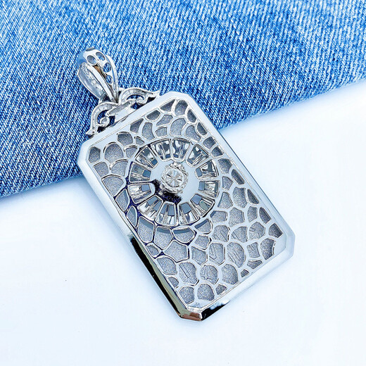 Cuibaofu luxury platinum real gold platinum Pt950 Roman square plate fortune-turning men's numbers three-dimensional pendant tag 32.71 grams width 45mm length 60mm including leather cord