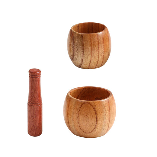 Traditional old-fashioned garlic mortar household garlic grinder manual garlic pounder jujube wood garlic jar medium jujube wood garlic pounder