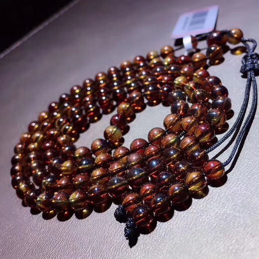 Moshe Dominican red and blue amber bracelet, blood amber 3A water purification beads, sweater chain, Mexican amber, beeswax necklace (6mm) red and blue amber 108 beads