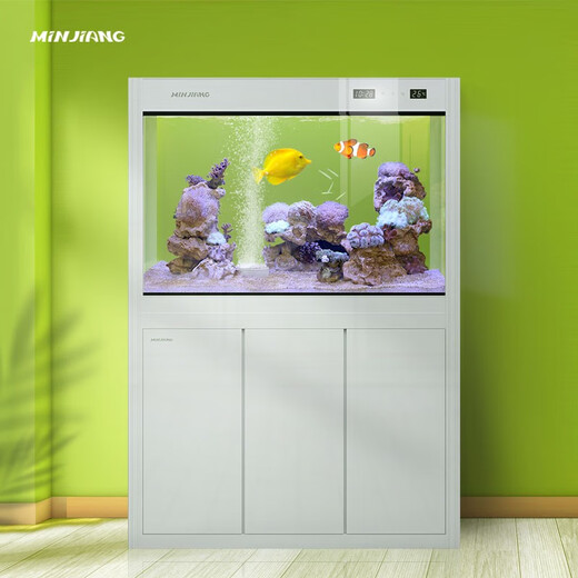 Fujian Jiang (minjiang) fish tank, aquarium, screen, living room, ecological landscaping, no need to change water, goldfish tank, ornamental arowana tank, turtle tank, aquatic plant tank, elegant white (fish farming gift pack + upgraded filtration) length 60*width 30*height 135 (fish tank+cabinet)