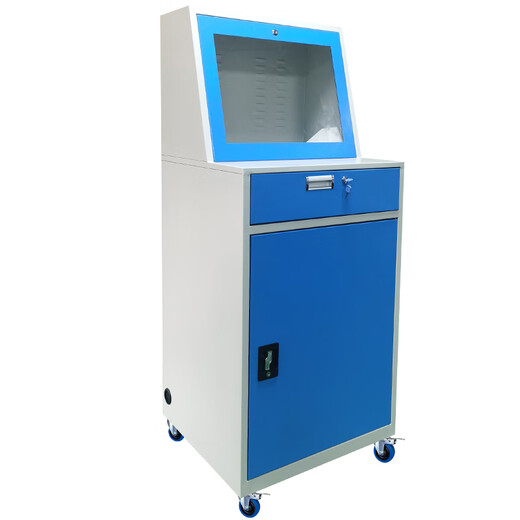 Industrial PC mobile industrial computer cabinet vertical dust-proof computer cabinet CNC machine tool workshop dust-proof cabinet ZXHC02 gray-wheeled/assembled model suitable for 17~21.5 65x60x150cm