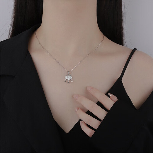 VTLS999 Pure Silver Peaceful Ruyi Lock Necklace for Women Silver Jewelry Longevity Lock Clavicle Chain Birthday Chinese Valentine's Day Gift for Women S999 Necklace Silver + Exquisite Gift Box