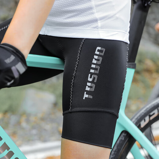 Captain Tas Summer Cycling Shorts Men's Mountain Road Bike 3D Shock Absorbing Padded Pants Women's Cycling Jersey Black L