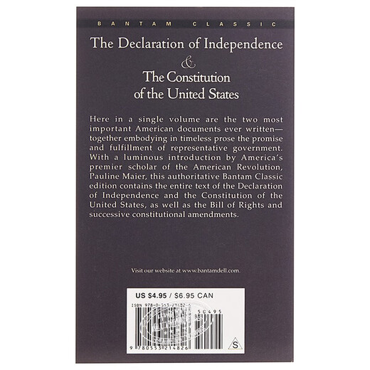 独立宣言与美国宪法 英文原版  The Declaration of Independence