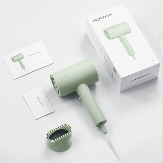 FLYCO hair dryer foldable blower negative ion hair care student dormitory high-power home barber shop hotel hair dryer FH6296 1800W non-foldable green