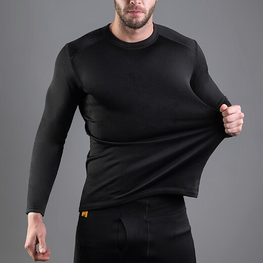 Longya B2 level thermal functional crew neck shirt PRO version autumn and winter outdoor thermal underwear tops for men, Extreme Night Black S (Height 175 Weight 135-155 Jin Jin equals 0.5 kg)