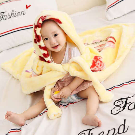 Disney (Disney) baby blanket, autumn and winter blanket, newborn blanket, double-layer thickened outing stroller blanket, thickened big red bunny zipper style (three layers)