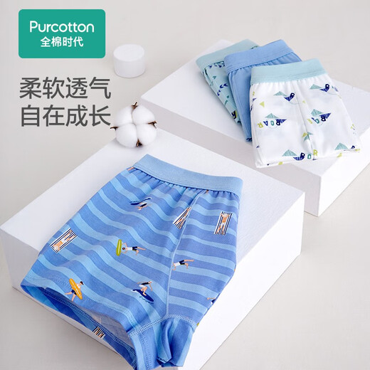 Cotton Era Pure Cotton Boys Underwear, 2-pack Surfer Boy+Water Mist Green (Mid-waist Boxer) 2-Pack 160