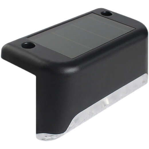 Solar outdoor garden light for home garden layout waterproof stair step light fence railing decorative light black shell model/warm light 4 pcs