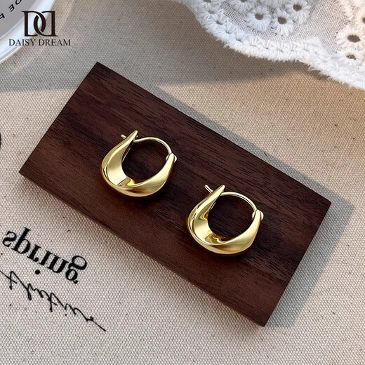 DAISY DREAM Irregular Cold Style Earrings Feminine Niche High-end Earrings Earrings 2025 New Versatile Ear Jewelry Silver Geometric Earrings 925 Silver Needle