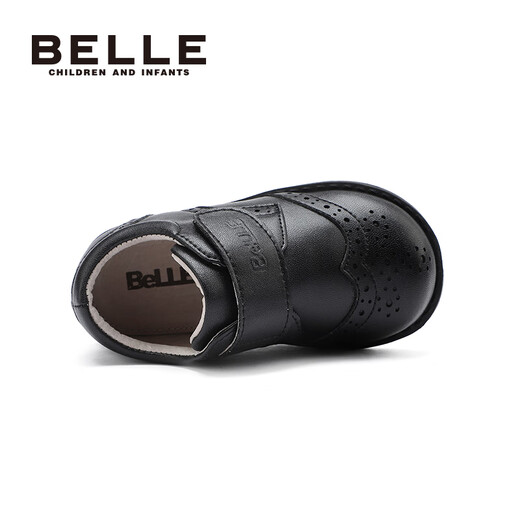 Belle Children's Shoes Toddler Leather Shoes Spring and Summer Boys Black Student Shoes 2-4 Years Old Baby Soft Soled Shoes Children's Performance Shoes Black 15 Reference Foot Length 145mm