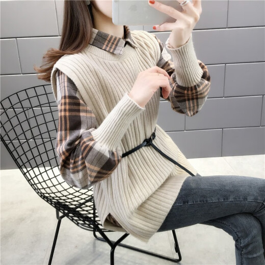 Lanji long-sleeved chiffon shirt women's new product 2020 autumn new shirt Korean style loose outer wear versatile thin top women's picture color please take the correct size