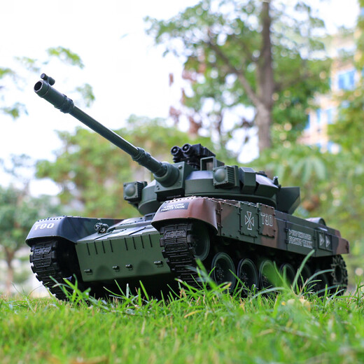 Dwi遥控坦克玩具遥控车男孩儿童可发射战车开炮汽车履带式可发弹模型 【喷雾+水弹+2.4G可同玩】绿色 【大容量三充】标配+2000毫安*2