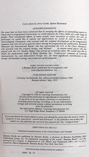鲍比 费舍尔 国际象棋教程 Bobby Fischer Teaches Chess 英文原版 Stuart Margulies Don Mosenfelder