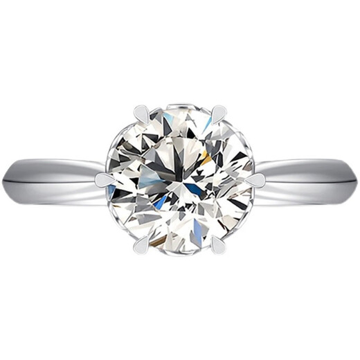 AVHE platinum ring D one carat laboratory-grown diamond straight-arm bud ring for wedding gift Chinese Valentine's Day platinum bud-grown diamond ring-30 points D color/VVS