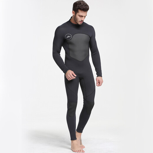 SBART 3MM diving suit one-piece thickened cold-proof and warm winter swimsuit deep diving snorkeling surfing sports fishing suit training suit 1070 men's black 3mm L