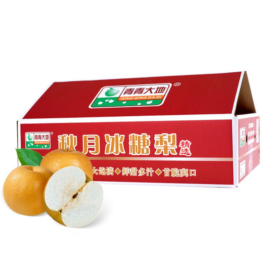 Jingxiansheng Qingqing Dadi Laiyang Mutton Fat Qiuyue Pear, net weight 4.5 Jin Jin equals 0.5 kg, 6-8 pieces, fresh fruit, gift box