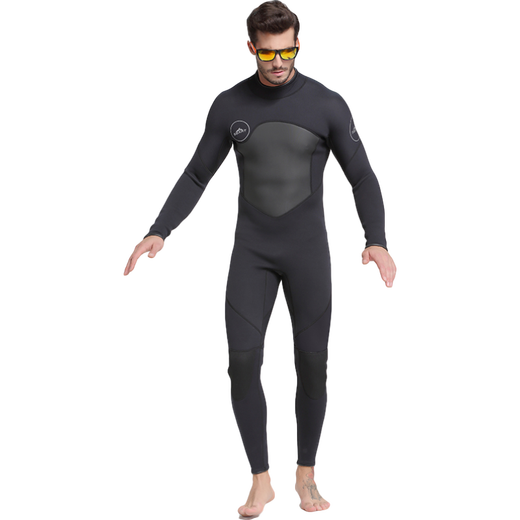 SBART 3MM diving suit one-piece thickened cold-proof and warm winter swimsuit deep diving snorkeling surfing sports fishing suit training suit 1070 men's black 3mm L