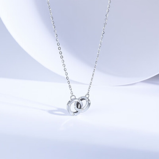 Saturday Fortune (ZLF) PT950 platinum necklace for women, shiny interlocking chain, classic versatile clavicle chain 3.07g 40cm + tail chain 5cm