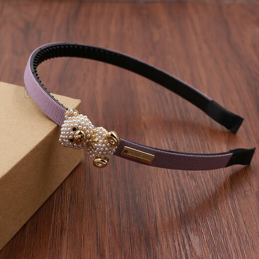 Rongxia children's hairband cute imitation pearl bunny hair accessories girls hairpin student non-slip headband girl headband princess bunny black