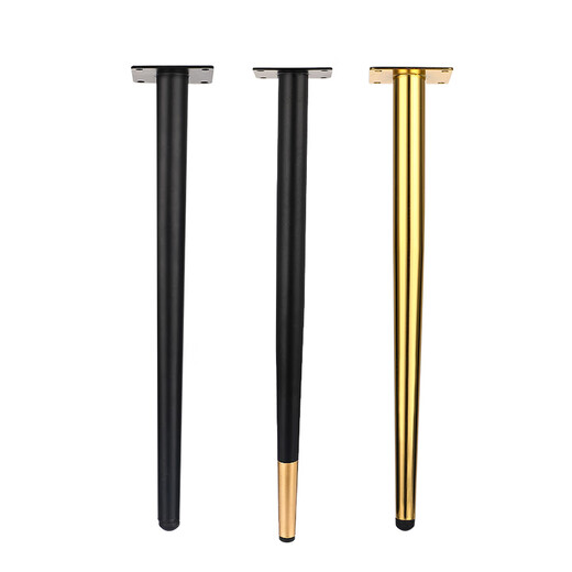 Lailiwei table legs with extended metal support legs, dressing table legs, bar stools, chair legs, office desk legs, desk legs, black gold, straight legs, height 65CM