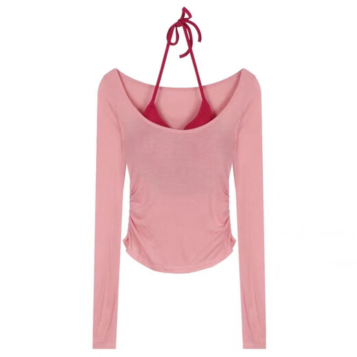 Ruqiuyao 2025 new summer style hot girl sexy halterneck tube top women's outer vest backless underwear beautiful back bottoming bra red one size fits all (suitable for 80-125 Jin Jin equals 0.5 kg)