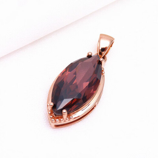 DL 1998 Fat Donglai same style purple gold pendant Kamathana Russian 585 necklace plated with 14K color gold rose gold new smoke zircon (single pendant)