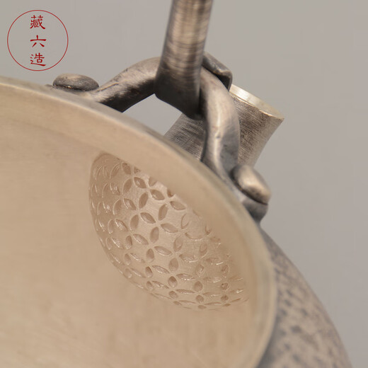 Zangliuzao silver pot with caviar pattern Japanese pure handmade sterling silver kettle household tea set sterling silver 999 boiling water silver tea pot medium caviar pattern silver pot 900ml