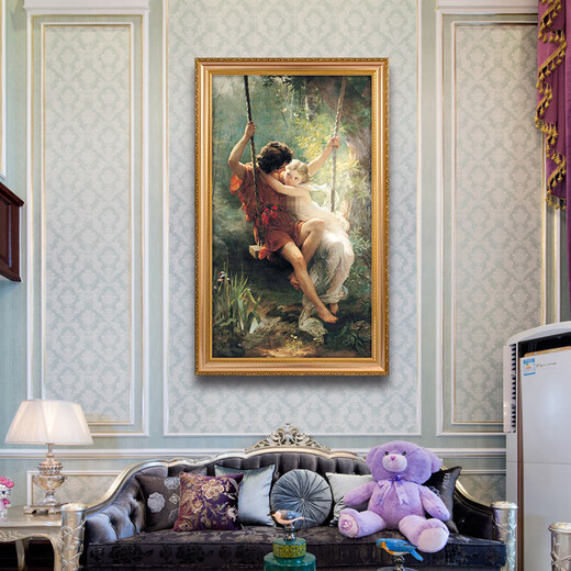 
Emperor's Spring Day Hand-painted oil paintings, figures, decorative paintings, European and American style porch hanging paintings, corridor murals, wall paintings, custom vertical version 692 gold solid wood frame 110X200