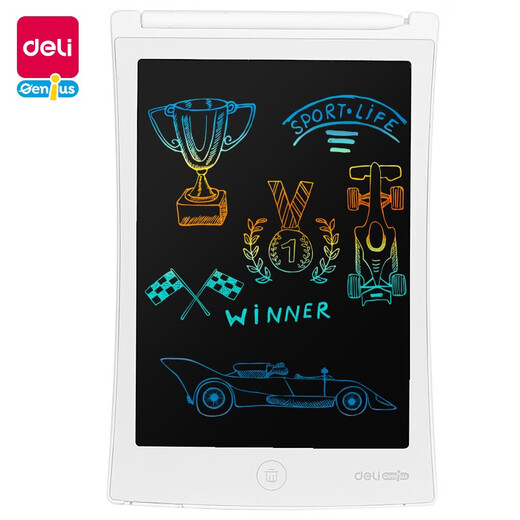 得力（deli）液晶小黑板 画板 写字演算手写绘画涂鸦 电子画板 手写板 10英寸【多彩笔迹】液晶手写板