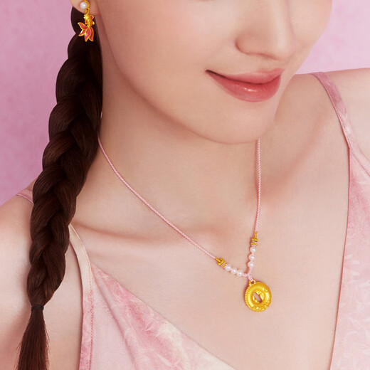 SoinLove Мед, Розовое Золото, Десять миль, Красный Макияж, Подвеска с рыбами кои, Золотое ожерелье из чистого золота VR1478 Ожерелье с подвеской в ​​виде рыб кои VR1478. Общая длина цепочки составляет около 70 см.