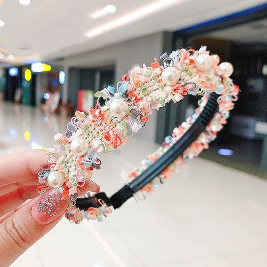 Chuxiang (CHUXIANG) children's headband little girl's cute hair accessories new hairpin girl's anti-slip headband baby does not hurt hair headwear pearl lace 3-piece set A11-303