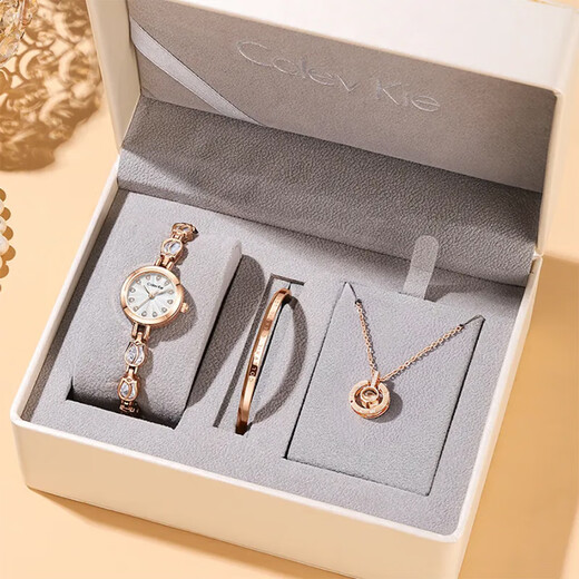 Colevkie birthday gift for girls, thoughtful, high-end and practical gift for girlfriend, wife, best friend, niche exquisite wedding anniversary, rose diamond (gift box + bracelet + necklace)