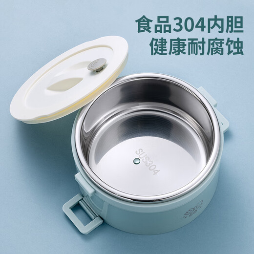 TAFUCO student lunch box 304 stainless steel work divider large capacity three-layer dinner plate 2.4L-Tianhu Blue-T5349